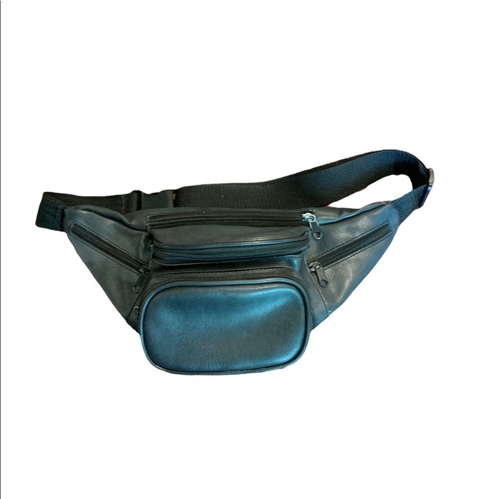 Black Fanny Pack Faux Leather